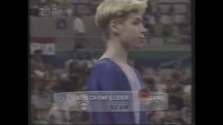 Anke Schönfelder GER  Olympics 1992  Compulsory  Balance Beam [upl. by Gilbertine]