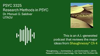 Shaughnessy  Research methods in psychology  Dr Saldivar  Chapter 4 [upl. by Khalsa]