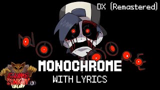 Monochrome PERISH MIX WITH LYRICS DX Remastered  Friday Night Funkin Hypnos Lullaby v2 Cover [upl. by Llebana500]