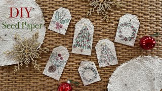 DIY plantable paper  How to make seed paper gift tags [upl. by Yzdnil]