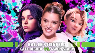 Hailee Steinfeld on Who Would Win In a Fight Gwen Stacy or Kate Bishop [upl. by Ibbie]