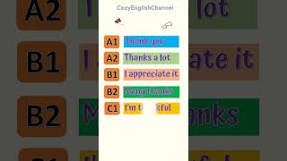 How to say thank you in many levels of English shorts learnenglish belajarbahasainggris english [upl. by Enieledam]