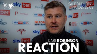 REACTION  Karl Robinson after EFL Trophy win against Wolves [upl. by Llevert216]