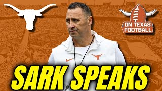 Texas HC Steve Sarkisian Speaks on CJ Baxter More  Longhorns Football  Practice News [upl. by Allecram630]