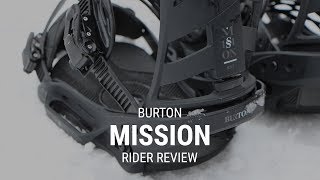 Burton Mission 2019 Snowboard Binding Rider Review  Tacticscom [upl. by Anilesor]