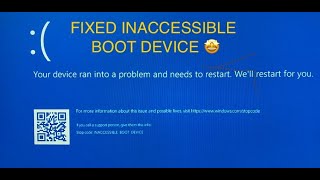 How to solve Stop code INACCESSIBLE BOOT DEVICE 2024 [upl. by Hall]