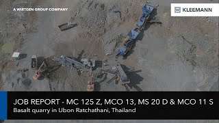 KLEEMANN MC 125 Z MCO 13 MS 20 D amp MCO 11 S crushing basalt in Thailand [upl. by Profant535]