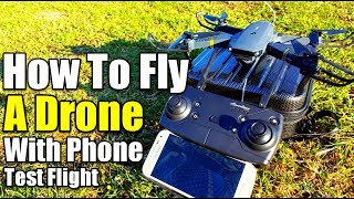 Eachine E58 How To Fly Drone With Phone UFO App Test Flight Review [upl. by Luigino]