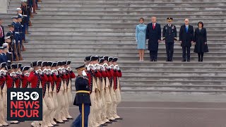 WATCH President Donald Trump conducts troop review at US Capitol [upl. by Airrehs526]