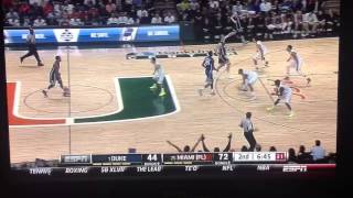 Miami Hurricanes team floor slap on defense vs Duke [upl. by Einnor]