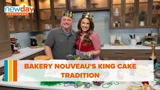 Bakery Nouveaus King cake tradition  New Day NW [upl. by Ahsinotna]