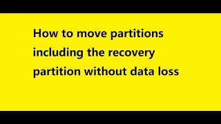 Move Partition or Recovery Partition Windows PC or Server 2022 2019 2016 [upl. by Anayhd]