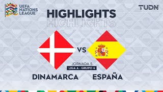 HIGHLIGHTS  Dinamarca vs España  UEFA Nations League 2024  TUDN [upl. by Anselmo69]