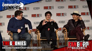 Goonies Cast Reunion Sean Astin Ke Huy Quan Corey Feldman Fan Expo Canada 2019 [upl. by Nannah]