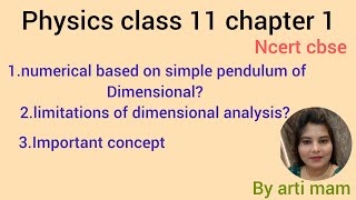 limitations of dimensional analysisderivation of time period of simple pendulum by dimensional [upl. by Charmaine]