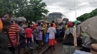 Taking a long distance bus in Togo West Africa [upl. by Leiad575]