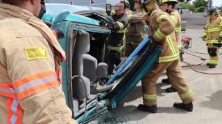 Backboarding A Patient In A Vehicle On Its Side [upl. by Fisoi]