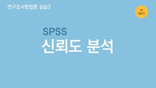 ALICe SPSS 신뢰도 분석 [upl. by Nekal299]