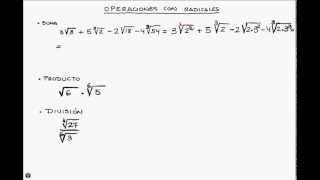 Operaciones con radicales [upl. by Shaikh]