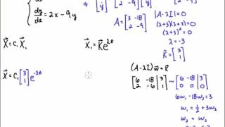 Solve a Firstorder Linear System of ODEs Real Repeated Case [upl. by Neetsyrk]