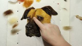 Buster Dog Portrait Needle Felting Timelapse  12 hours in 7 minutes [upl. by Adnuhs]