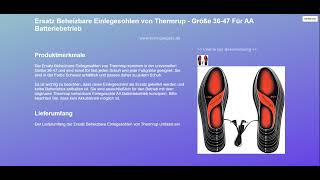 Ersatz Beheizbare Einlegesohlen von Thermrup  Größe 3647 Für AA Batteriebetrieb [upl. by Raynata910]