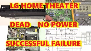 LG HOME THEATER DEAD REPAIR LHT764 A SUCCESSFUL FAILURE [upl. by Allare339]