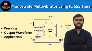 Monostable Multivibrator using IC 555 timer  in Hindi [upl. by Bullivant]