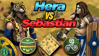 Aztecs vs Celts  1v1 Arabia  vs Sebastian  AoE2 [upl. by Sucramaj]