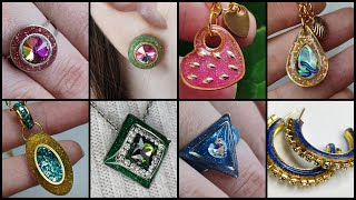 8 Amazing DIY jewelry and accessories from glitter UV resin and crystals [upl. by Anilegnave]