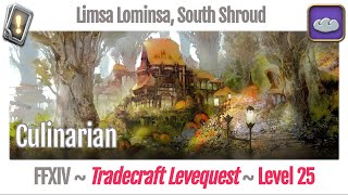 FFXIV Culinarian Leves Level 25  Limsa Lominsa South Shroud  A Realm Reborn [upl. by Nylzaj]