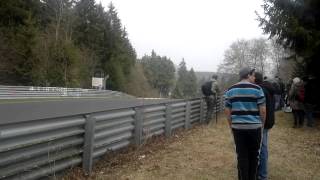 Carfreitag 06042012 Unfall Eiskurve Nürburgring Nordschleife Überschlag [upl. by Dnalram628]