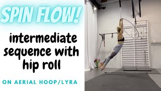 easy aerial hoop spin with hip roll [upl. by Gnilrits]