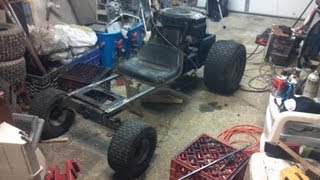 Go Kart Mower part 2  Frame and Steering first attempt [upl. by Haden]