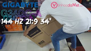 Mở Hộp Màn Hình Gigabyte G34WQC A 144Hz QHD34 inchH DMI DP [upl. by Sabina610]