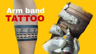 ARMBAND TATTOO How to do arm band tattoo tutorial timelapse [upl. by Zelazny]