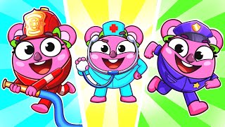 FireGirl DoctorGirl and PoliceGirl Song 🚒🚑🚓  Funny Kids Songs 😻🐨🐰🦁 And Nursery Rhymes by Baby Zoo [upl. by Ednil933]