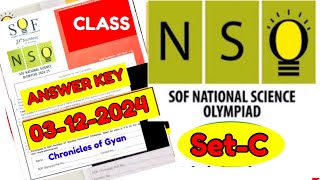 Class 6  SOF National Science Olympiad 202425 Set C [upl. by Eenahs]