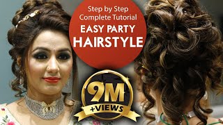 Easy Party Hairstyle Tutorial  Step By Step Bridal Hair Tutorial Video  Krushhh by Konica [upl. by Loredana]