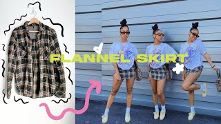 DIY How to Make a Skirt out of a Flannel [upl. by Athal]