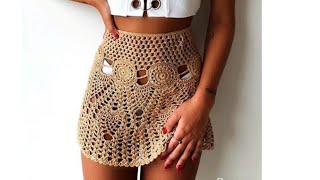 CROCHET FALDA FACIL VERANO 2020 PASO A PASO PRINCIPIANTES SUBTITTLES SEVERAL LENGUAGE [upl. by Baniaz]