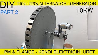 DÜŞÜK DEVİRDE YÜKSEK GÜÇ İSTEYENLER İÇİN ALTERNATÖR PROJESİ  10KW JENERATÖR YAPIMI  part2 [upl. by Narret]