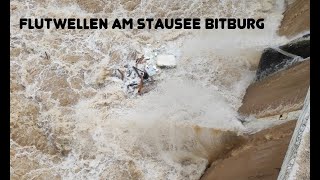 Gewaltiges Hochwasser am Stausee BitburgEifel 2021 [upl. by Mccarthy]