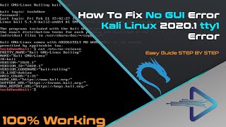 Kali Linux tty1 Error  How to Fix No GUI Error in Kali Linux 2021  Kali Linux tty1 Login [upl. by Celin19]