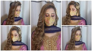 Easy and beautiful open hair hairstyle  Reception hairstyle for long hair  hairstyle for saree [upl. by Savill895]