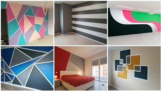 Geometric wall painting ideas 2022  Geometric Wall Design  Wall Painting Design Ideas [upl. by Ettinger171]