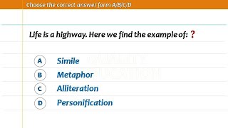 Figure of Speech Quiz 2  Figure of speech MCQs with answers by Quality Education [upl. by Eille]