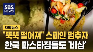 quot뚝뚝 떨어져quot 스페인 멈추자…한국 파스타집들도 비상 자막뉴스  SBS [upl. by Urbano]