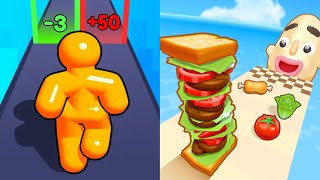 Tall Man Run vs Sandwich Runner All Levels Gameplay Android iOS [upl. by Tega]