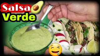 Salsa verde de aguacate para tacos y carne  Salsa de aguacate mexicana [upl. by Notwal]